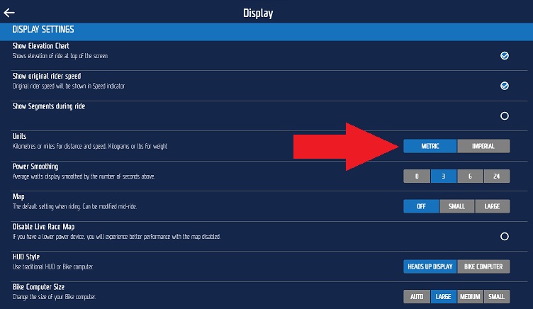 Changing between Imperial and Metric units – FulGaz